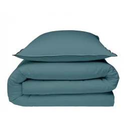 Parure de lit unie en coton finition bourdon