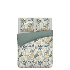 Parure housse de couette en satin de coton TAHINA