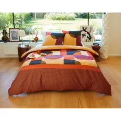 Parure housse de couette en coton 57 fils imprimé GABIN