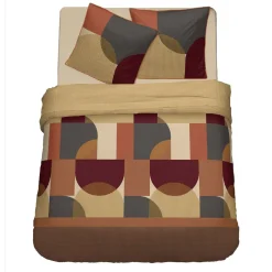 Parure housse de couette en coton 57 fils imprimé GABIN