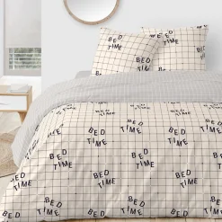 Parure housse de couette en polycoton 49 fils imprimé JOY