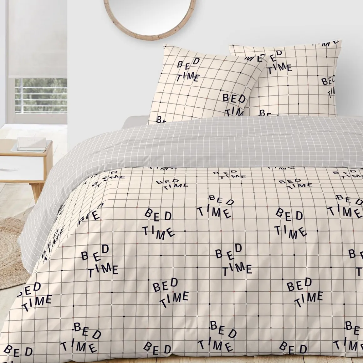 Parure housse de couette en polycoton 49 fils imprimé JOY