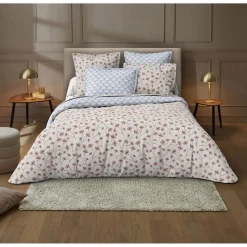 Parure housse de couette en polycoton 52 fils + drap housse offert SLALOM