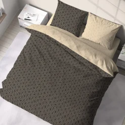 Parure housse de couette en polycoton 52 fils + drap housse offert GINA