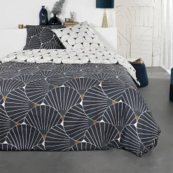 Parure housse de couette coton 57 fils motifs écailles