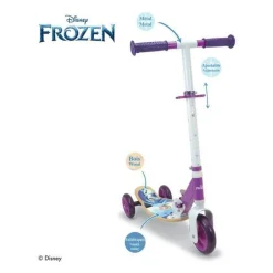 Patinette - SMOBY - FROZEN - 3 roues silencieuses - Guidon réglable - Bois et métal