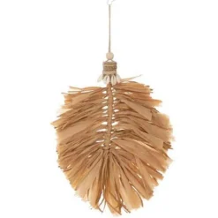 Pendentif Mural en Raphia Feuilles 42cm Naturel