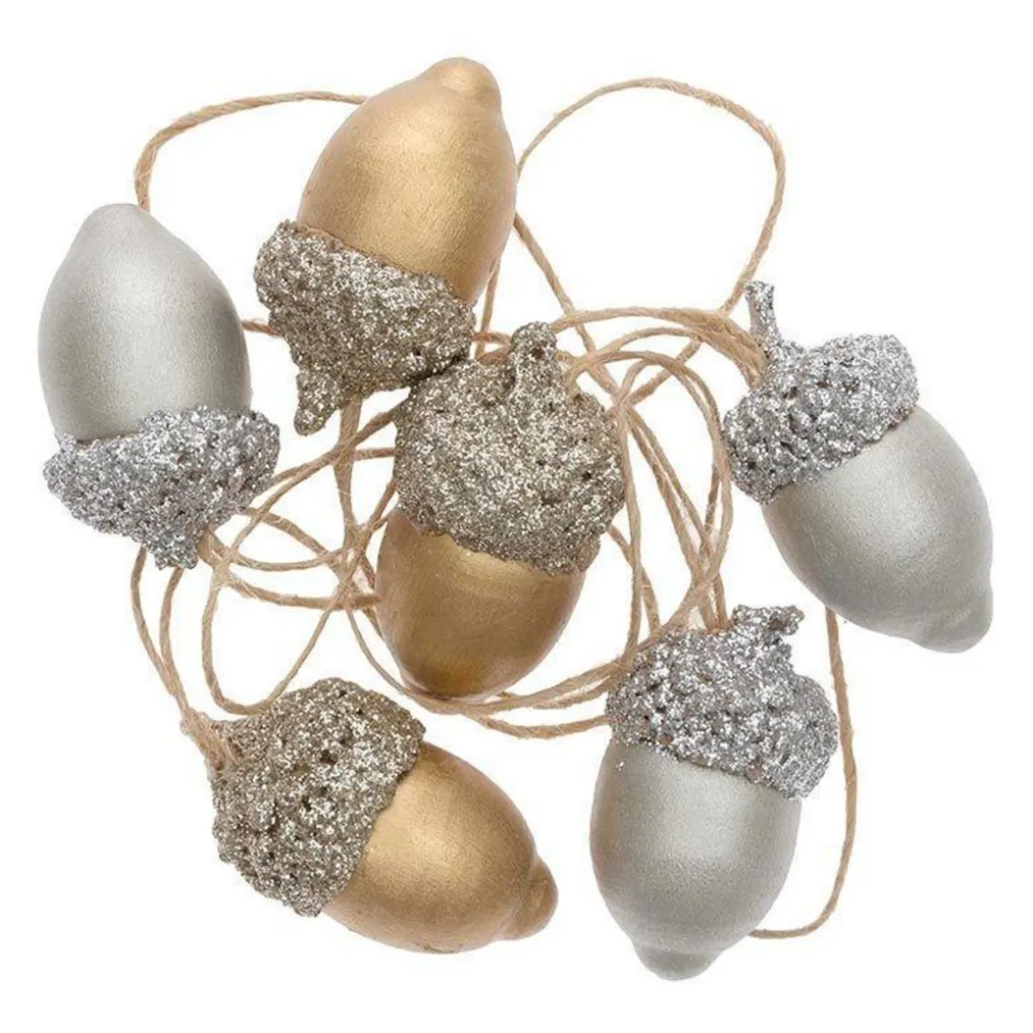 Pendentifs 6 glands en bois or et argent