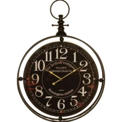 Pendule murale Gousset - Diam. 60 cm - Noir