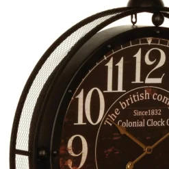 Pendule Murale Métal Gousset 60cm Noir