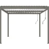 Pergola bioclimatique avec led Windsor premium en aluminium 3 x 4 - Taupe