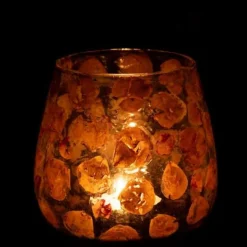 Photophore Design en Verre Gerard 15cm Ambre