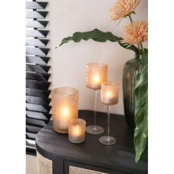 Photophore Design en Verre Admira 18cm Beige