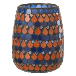 Photophore Design Goutte African Desire 16cm Orange & Bleu
