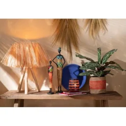 Photophore Design Goutte African Desire 16cm Orange & Bleu