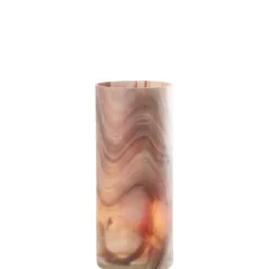 Photophore Imprimé en Verre Arti 35cm Marron