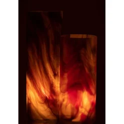 Photophore Imprimé en Verre Arti 35cm Marron