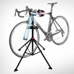 Pied d'atelier vélo réparation support pied de montage pivotant 360° hauteur réglable argent