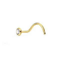 Piercing Or Jaune 18 Carats 750/000 et Zirconium - Nez