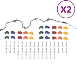 Pierres d escalade avec corde 50 pcs Multicolore