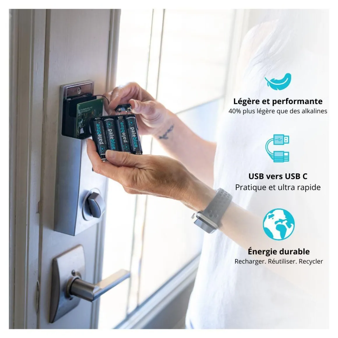 Pile rechargeable USB AAA type C (LR03)