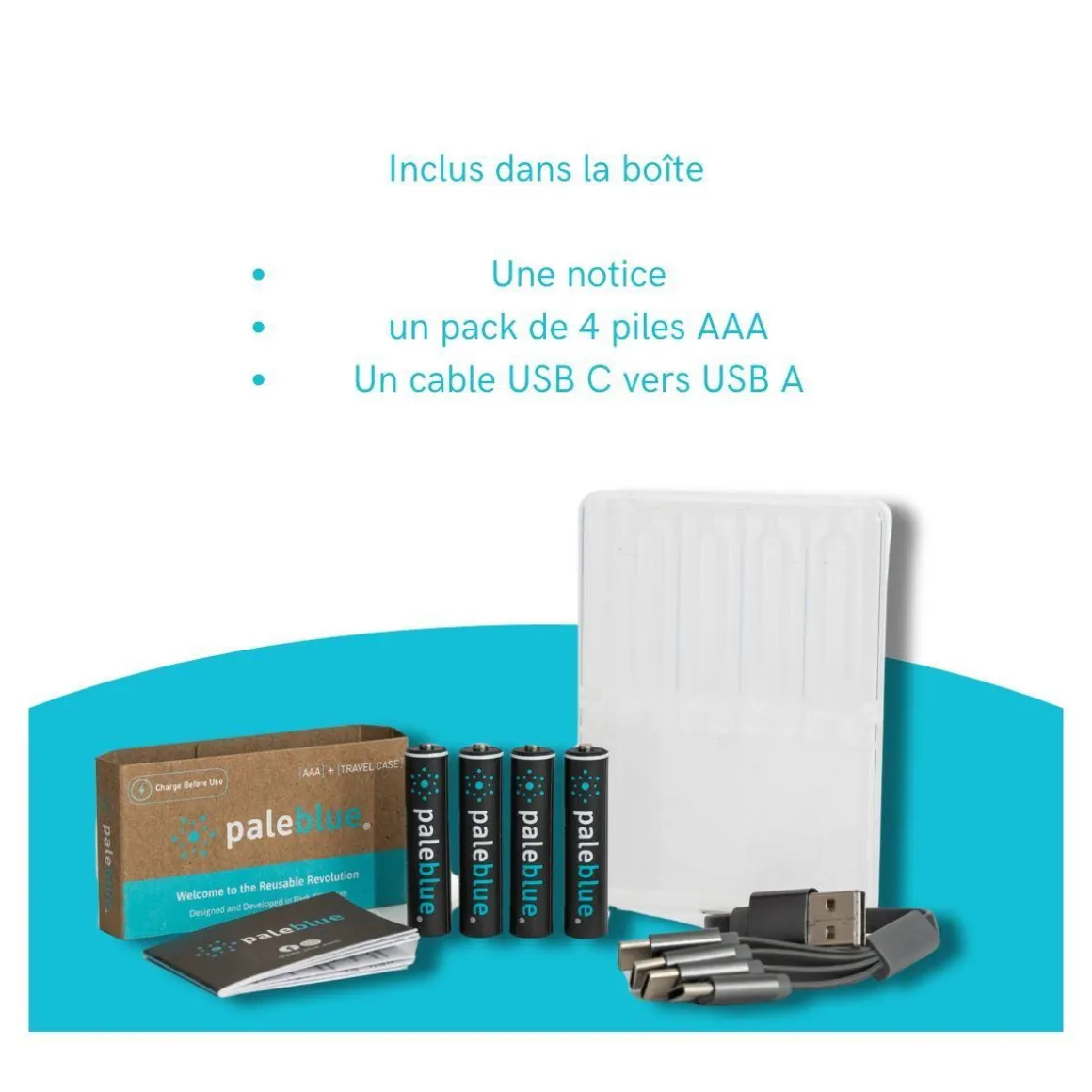 Pile rechargeable USB AAA type C (LR03)