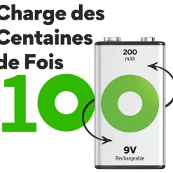 Pile rechargeable 9V ReCyckO 1 pile 200mAh