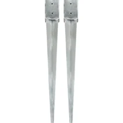 Piquets au sol 2 pcs Argente 10x10x91 cm Acier galvanise