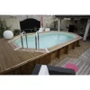 Piscine hors sol bois octogonale - 300x490x120cm - Liner Beige - Liner Beige -SUNWATER