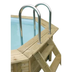 Piscine hors sol bois octogonale - 300x490x120cm - Liner Beige - Liner Beige -SUNWATER