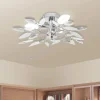 Plafonnier et bras en forme de feuille Acrylique 3 ampoules E14