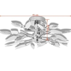 Plafonnier et bras en forme de feuille Acrylique 3 ampoules E14
