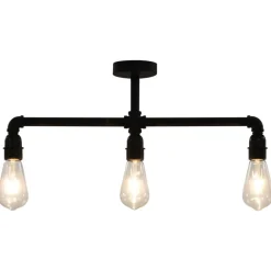 Plafonnier Noir 3 ampoules E27