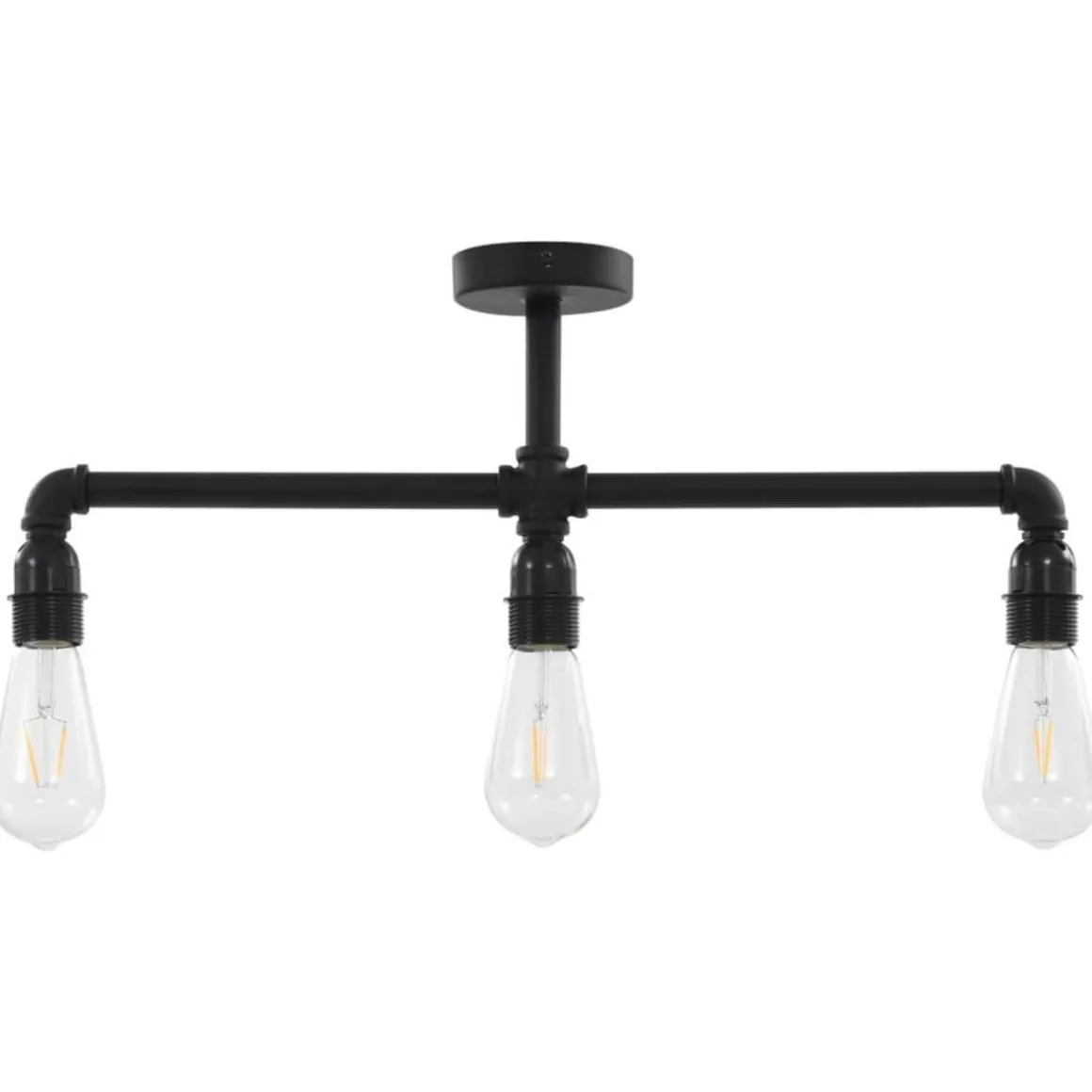 Plafonnier Noir 3 ampoules E27