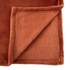 Plaid Doux Uni Flanel 180x230cm Terracotta