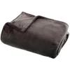 Plaid Doux Uni Flanel 125x150cm Gris Foncé
