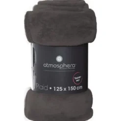 Plaid Doux Uni Flanel 125x150cm Gris Foncé