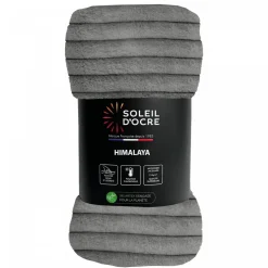 Plaid flanelle et velours HIMALAYA ecru, par Soleil d'ocre