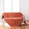 Plaid Flanelle Uni Arya 180x220cm Terracotta