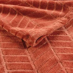 Plaid Flanelle Uni Arya 180x220cm Terracotta