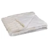 Plaid Imitation Fourrure A Anse 120x150cm Blanc