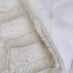 Plaid Imitation Fourrure A Anse 120x150cm Blanc