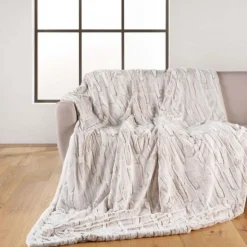 Plaid Imitation Fourrure Lynx 125x150cm Naturel