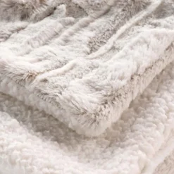 Plaid Imitation Fourrure Lynx 125x150cm Naturel