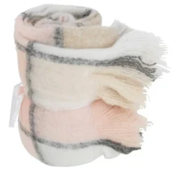 Plaid Imprimé à Carreaux Jess 130x180cm Rose