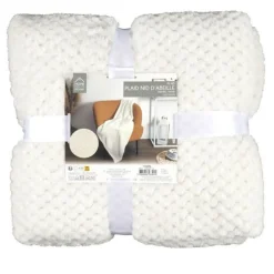 Plaid Nid d'Abeille Crush 120x150cm Crème