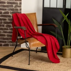 Plaid Polaire Jeremy 125x150cm Rouge