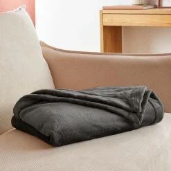 Plaid polaire Extra Doux Coloris Gris Anthracite