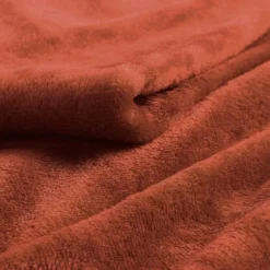 Plaid Uni en Flanelle Flanou 125x150cm Terracotta