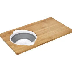 Planche à découper bambou avec passoire intégrer
